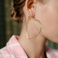 heart hoops silver hoop earrings edgability model view