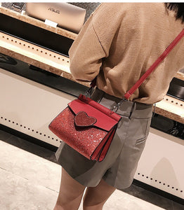 glitter bag red bag edgability model view