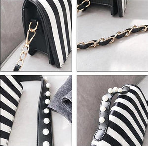 striped black bag studded bag edgability detail view