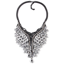 crystal stone layered statement necklace edgability