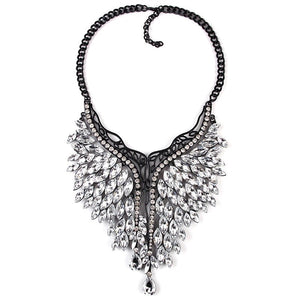 crystal stone layered statement necklace edgability