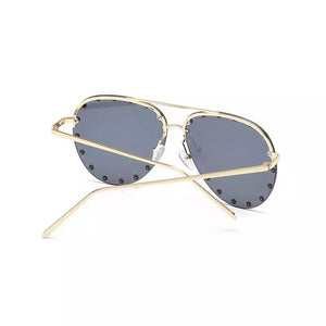 black shades studded sunglasses aviators edgability back view