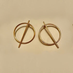 gold trendy earrings geometric jewelry edgability