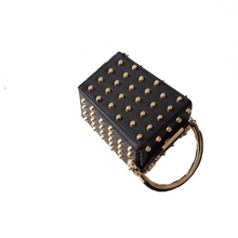 studded bag box bag black bag edgability top view