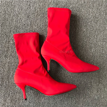 red boots with kitten heels edgability top view