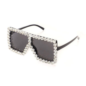 rhinestones crystals american diamond encrusted black sunglasses edgability side view
