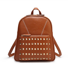 studded tan brown backpack edgability