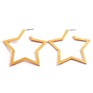 star hoops gold earrings edgability front view