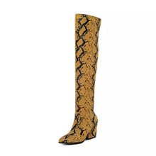 tan brown knee high snakeskin boots edgability