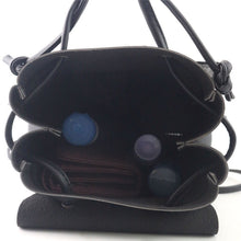 grey bag mini backpack embroidered bag edgability inside view