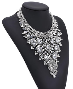 silver necklace statement jewelry edgability ethnic neckpiece angle view