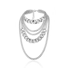 silver chains layered statement necklace edgability