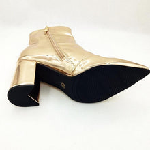 gold booties metallic boots ankle boots edgability bottom view