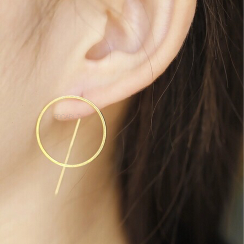 golden hoop stick earrings edgability model view