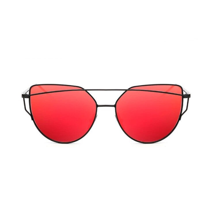 red sunglasses with black double frames edgability