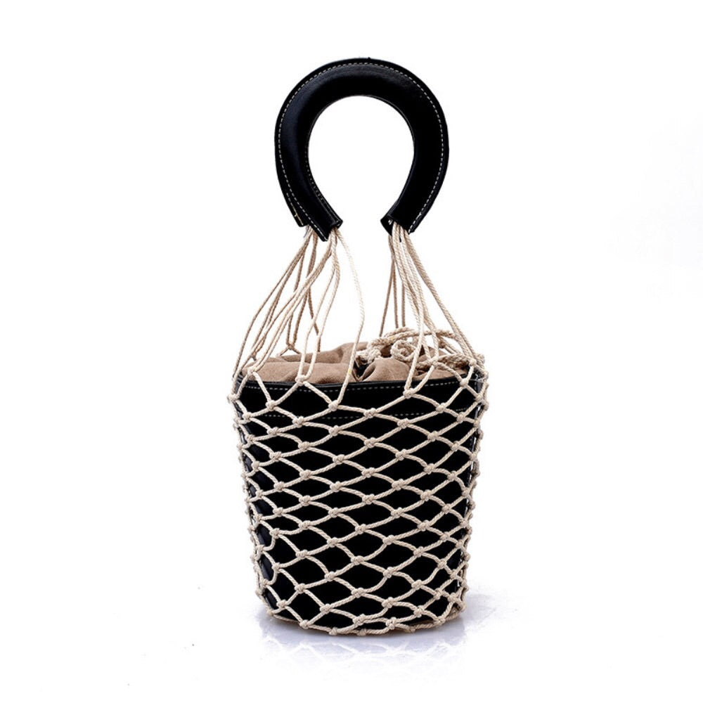 bucket bag basket drawstring bag black bag edgability