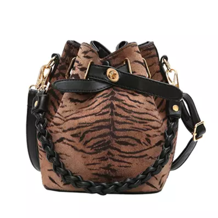 tiger animal print bucket bag drawstring bag edgability