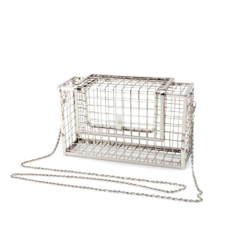 cage bag metallic bag edgy fashion edgability angle view