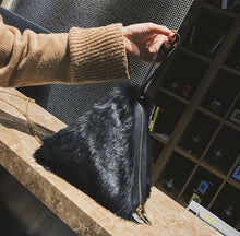 fur bag black bag triangle bag edgability model view