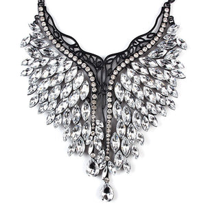 crystal stone layered statement necklace edgability detail view