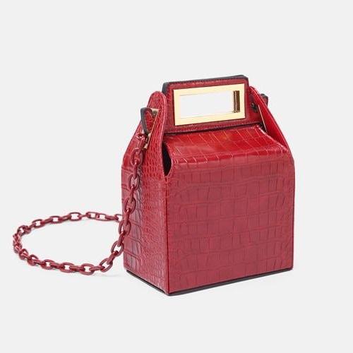 box bag snakeskin bag red bag bucket bag edgability full view