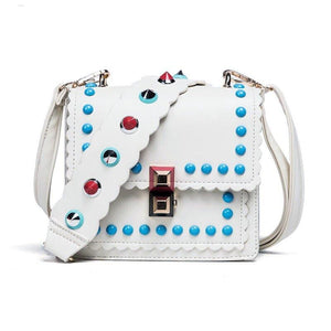 white bag studded bag formal bag edgability