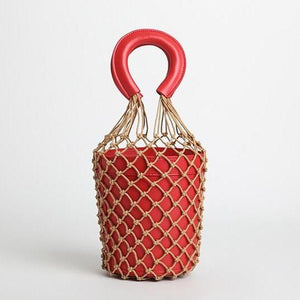 bucket bag basket drawstring bag red bag edgability