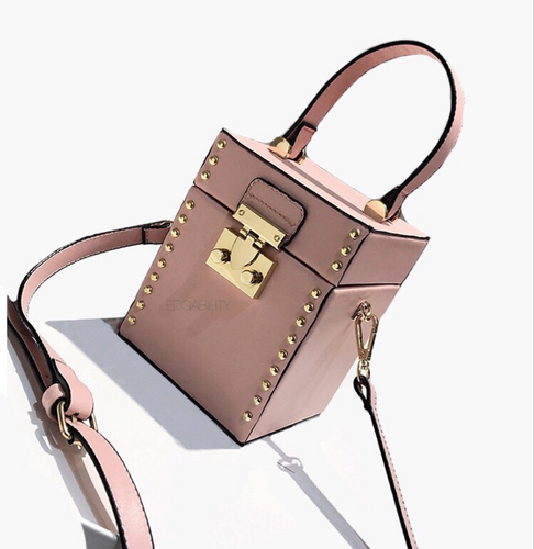 pink studded bag box bag edgability