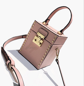 pink studded bag box bag edgability