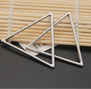 triangle earrings silver earrings edgability top view