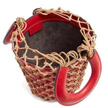 bucket bag basket drawstring bag red bag edgability open view