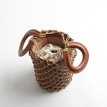 bucket bag basket drawstring bag brown bag edgability open view