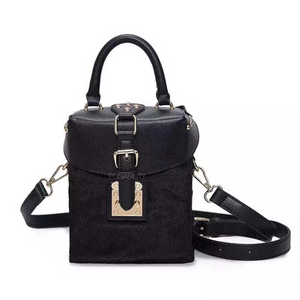 fur box bag in black sling bag edgability