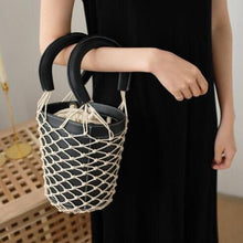 bucket bag basket drawstring bag black bag edgability detail view