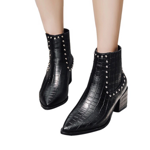 croc black studded boots edgability model view