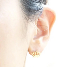 diwali lotus gold earrings model view edgability
