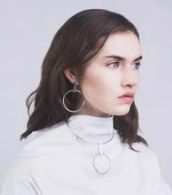 silver earrings drop earrings edgability model view