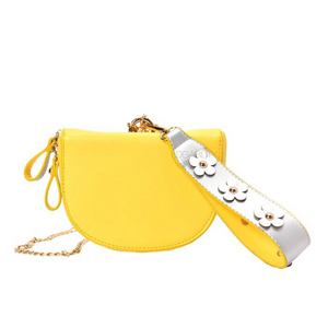 yellow sling bag and petals strap edgability