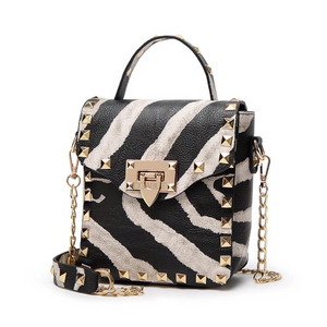 studded bag zebra print party bag edgability