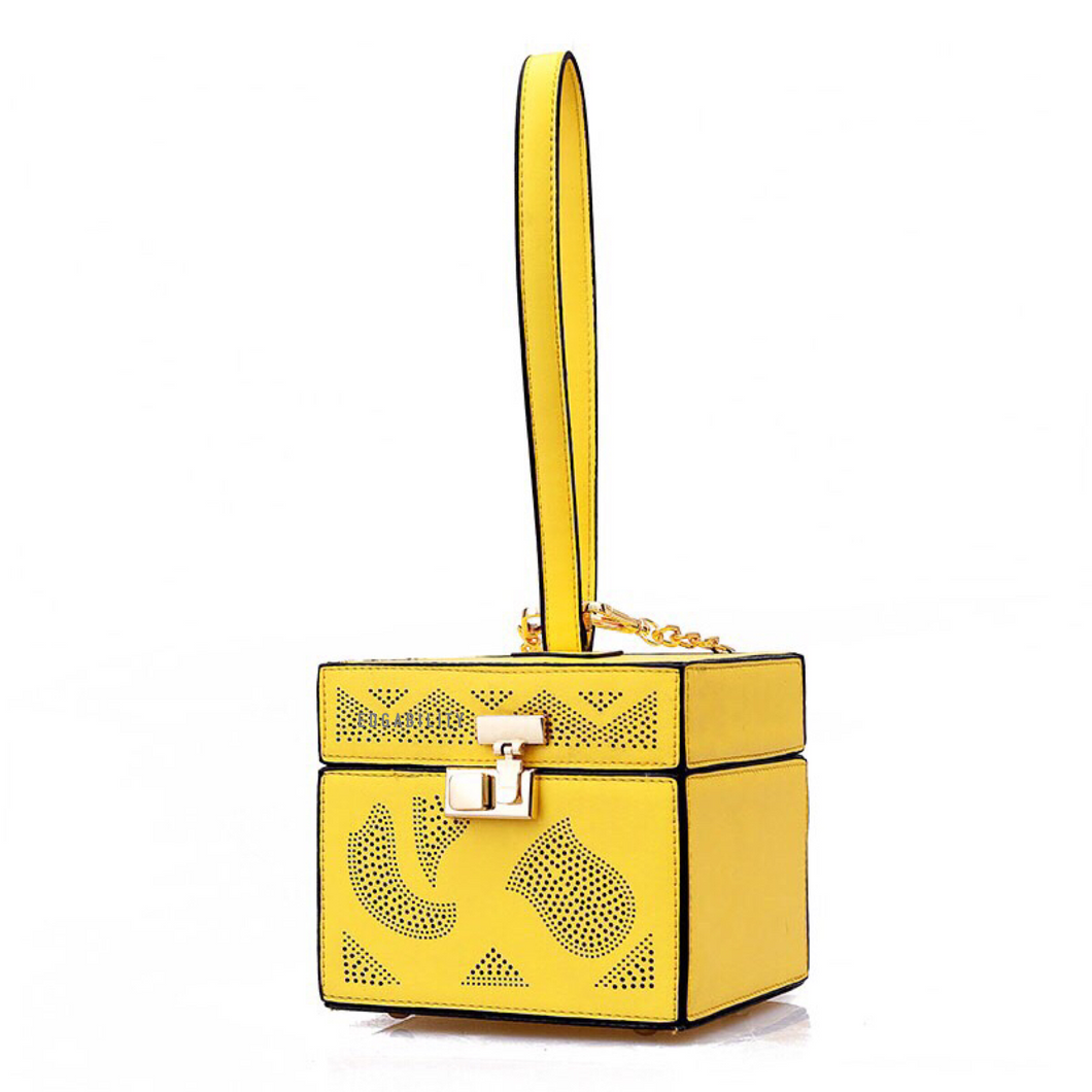 yellow bag box bag vintage bag edgability