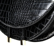 semi circle classy croc skin black bag sling bag edgability detail view