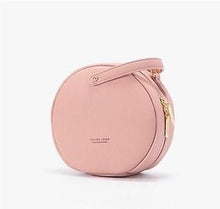 sandy pink bag round bag sling bag edgability front view