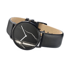 black marble print dial strap watch angle view edgability