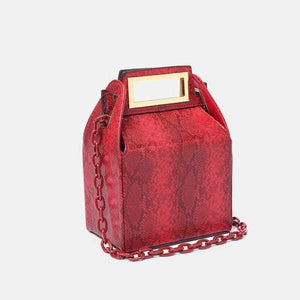 box bag snakeskin bag red bag bucket bag edgability