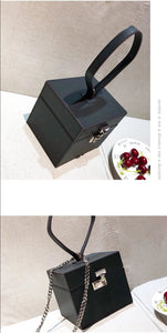 matte black box bag luxe edgy fashion edgability detail view