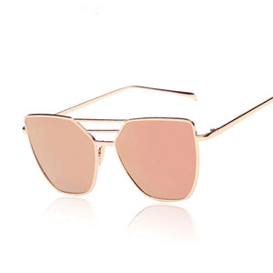 rose gold sunglasses with gold frames angle view edgability