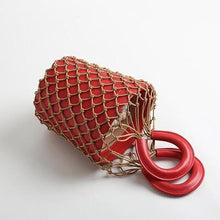 bucket bag basket drawstring bag red bag edgability aerial view