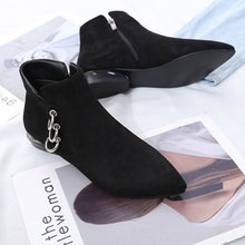 ankle boots black boots silver cut heel edgability top view