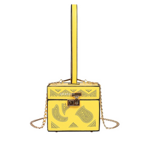 yellow bag box bag vintage bag edgability front view