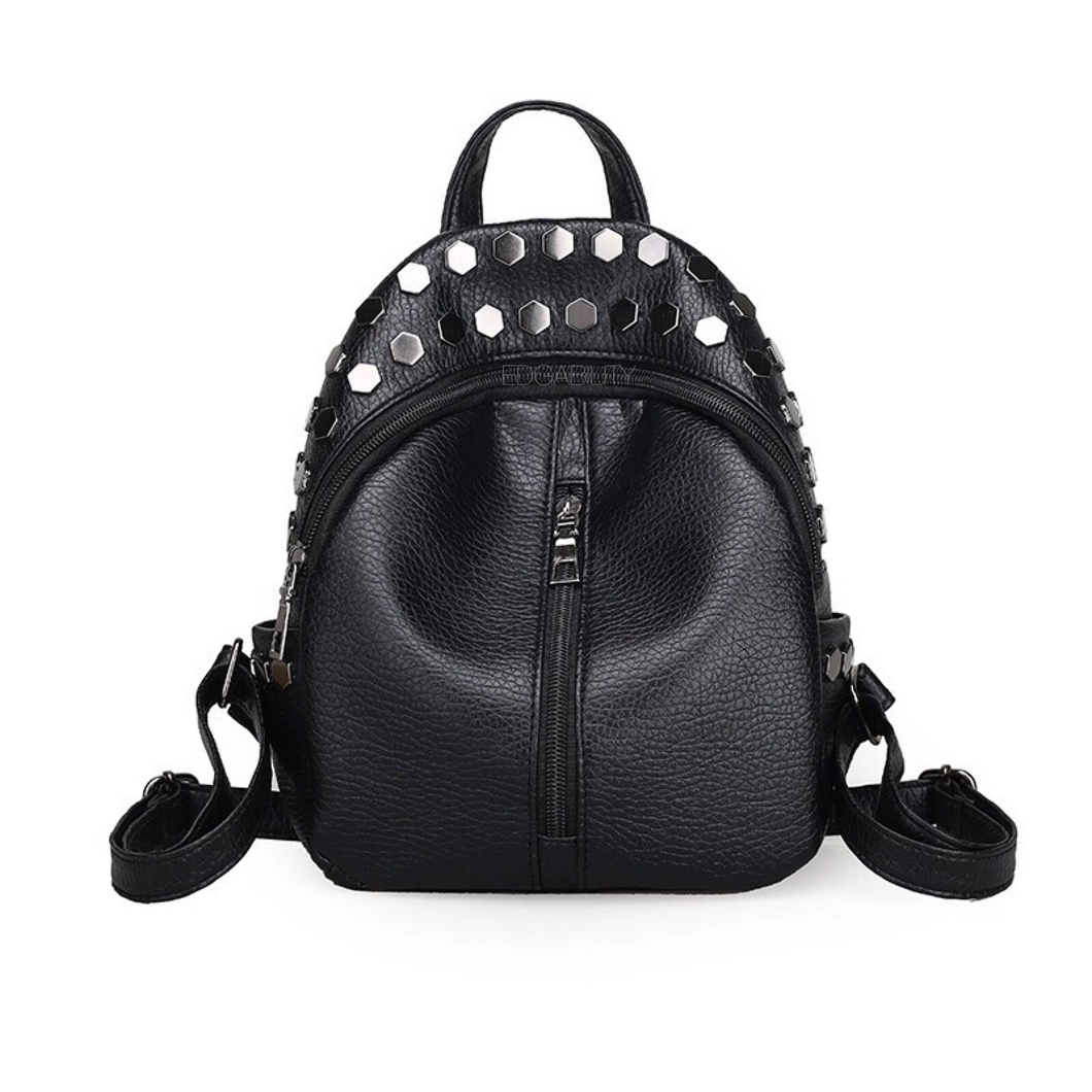 Enzo Black Backpack Shop Women s Studded Bags Online EDGABILITY